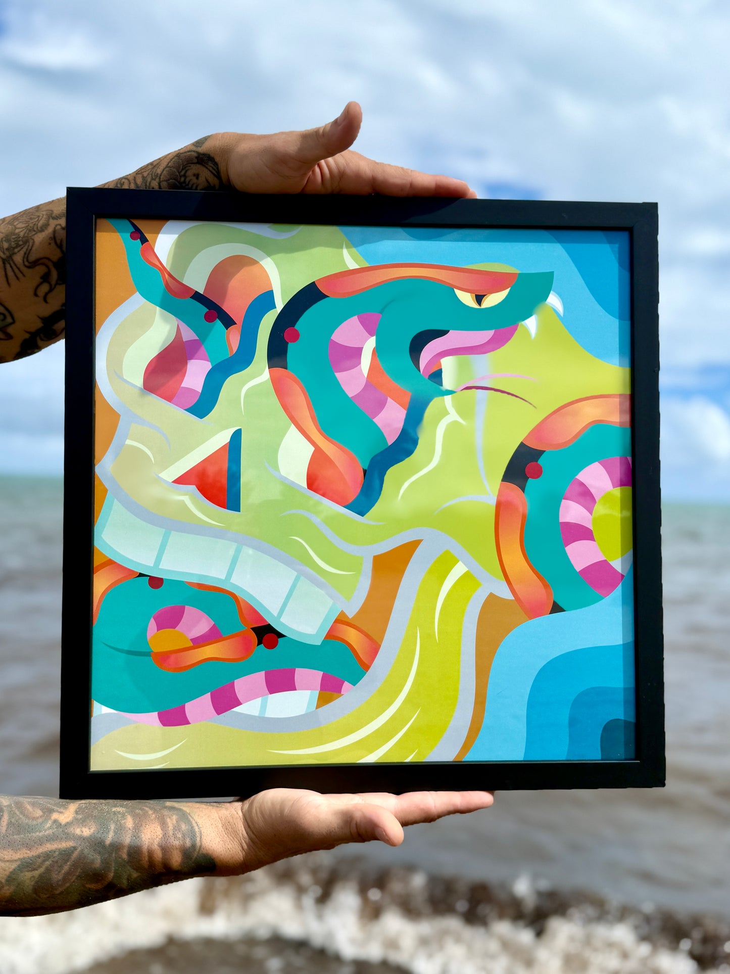 "Neon Afterlife" (Framed Print)