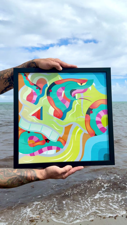 "Neon Afterlife" (Framed Print)